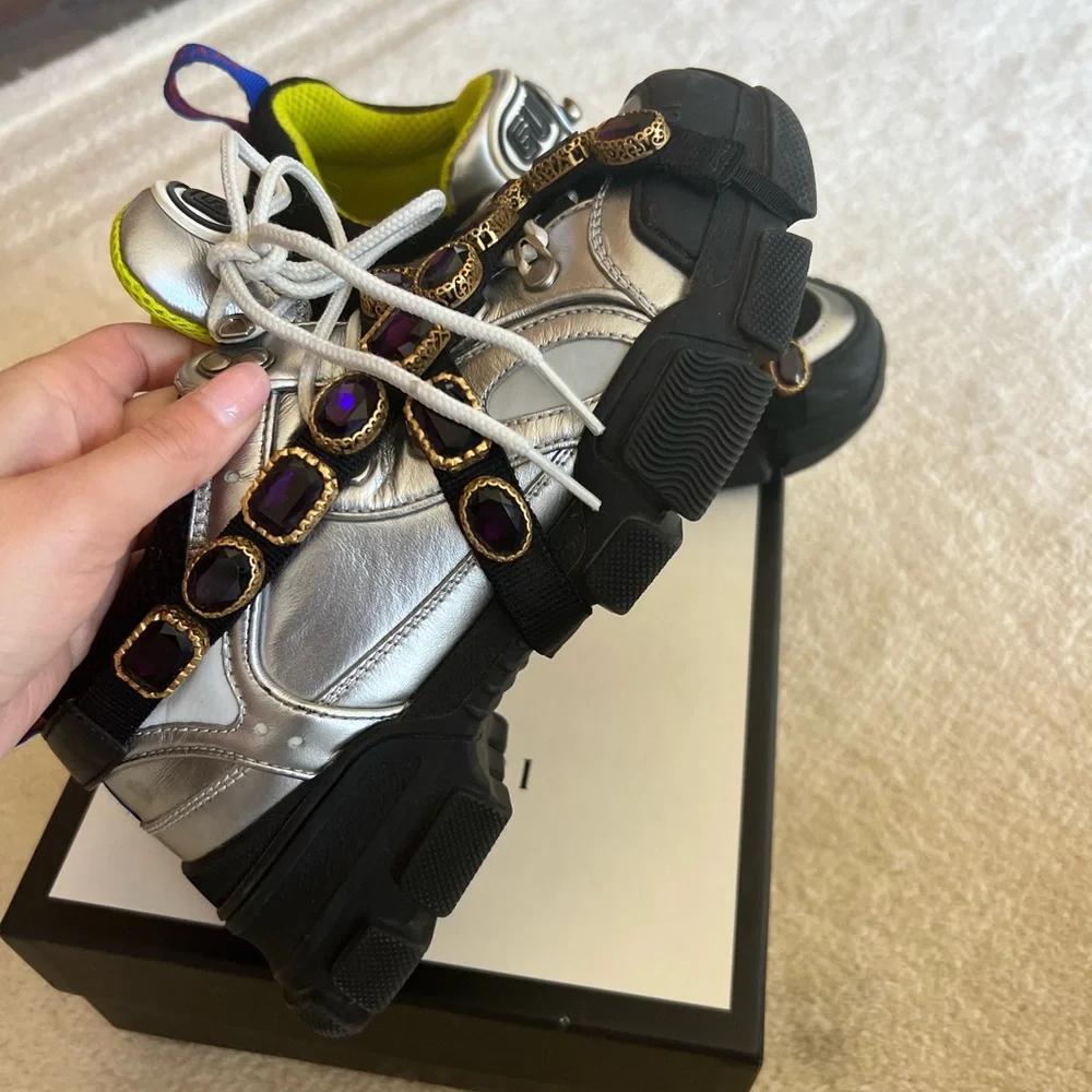 Gucci Black and Silver Sneakers - Picture 7 of 10